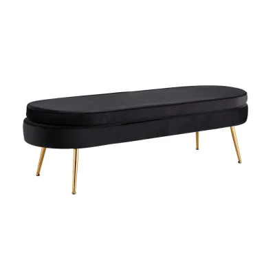 Livetastic Hocker Schwarz 142x41x45 cm