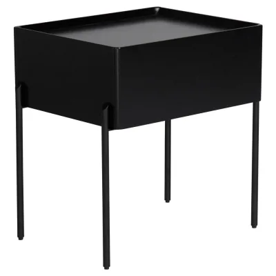 Livetastic Nachtschrank Schwarz 50x55x40 cm