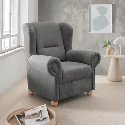Livetastic Ohrensessel Torello Graubraun 92x102x89 cm