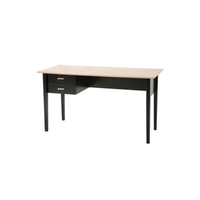 Livetastic Schreibtisch Natur, Schwarz 60x75x140 cm