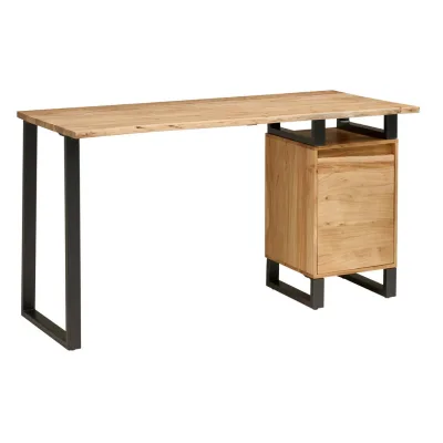 Livetastic Schreibtisch Schwarz, Akazie 60x80x145 cm