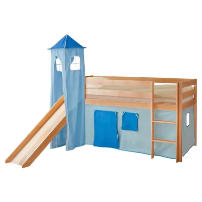 Livetastic Spielbett Ticaa 812612 Kasper Kiefer, Hellblau, Dunkelblau 90x200 cm