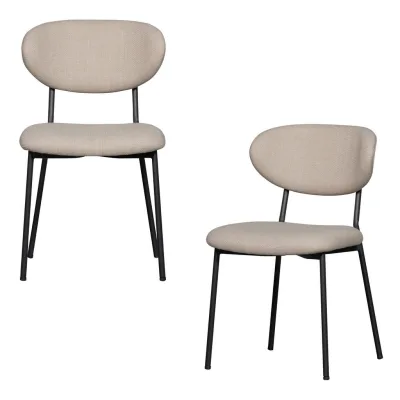 Livetastic Stuhl-Set Kjeld Natur, Schwarz 47x79x53 cm