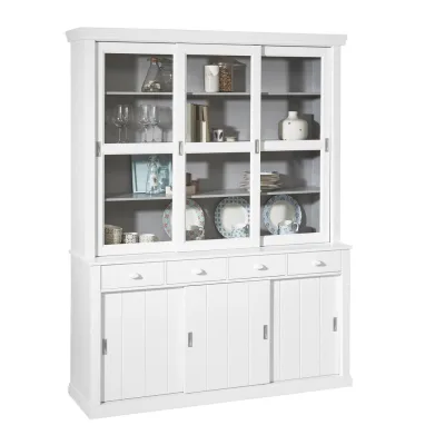 Livetastic Vitrine Lagos Weiß 166x214x48 cm