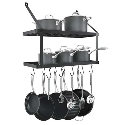 Livingandhome Wandregal Schwarz 30x75x35 cm