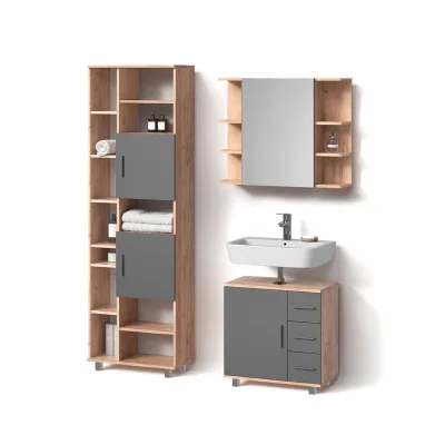Livinity® Badmöbel-Set Eiche 60x60.8x33 cm