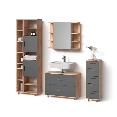 Livinity® Badmöbel-Set Eiche 80x60.8x33 cm