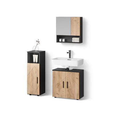 Livinity® Badmöbel-Set Eiche, Anthrazit 60x59x30 cm