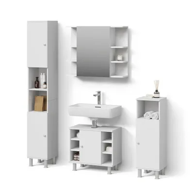 Livinity® Badmöbel-Set Weiß 60x54x32 cm