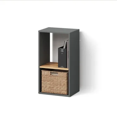 Livinity® Bücherregal Anthrazit, Eiche 40x74x30 cm