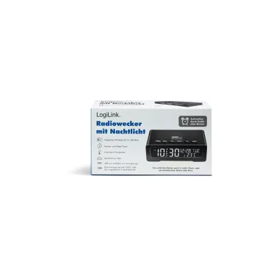 LogiLink Radiowecker mit Nachtlicht schwarz