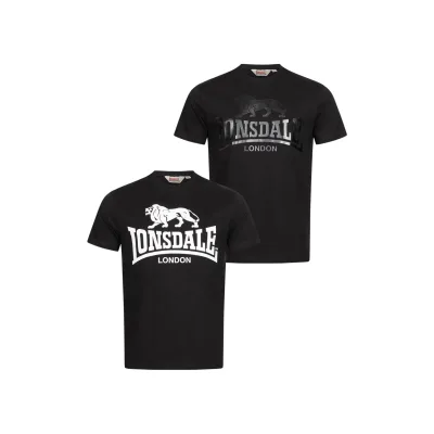 Lonsdale Herren T-Shirt normale Passform Doppelpack KELSO