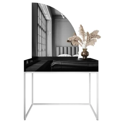 Lookway Schminktisch Schwarz Hochglanz, Weiß 100x176x42 cm