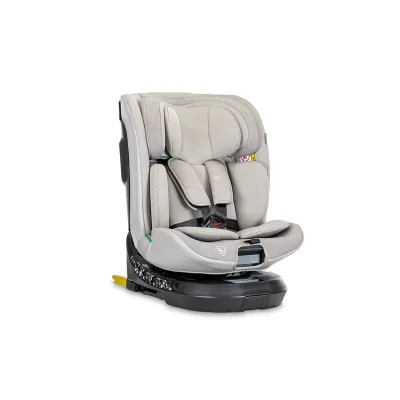 Lorelli Kindersitz Solaris i-Size 40 - 150 cm Stützbein 360 Grad Drehung Kissen grau