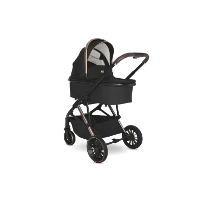 Lorelli Kombikinderwagen Aria 2 in 1, Babywanne, Sportsitz umkehrbar, faltbar schwarz