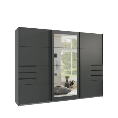 luma-home Schwebetürenschrank Graphit 273x213x64 cm