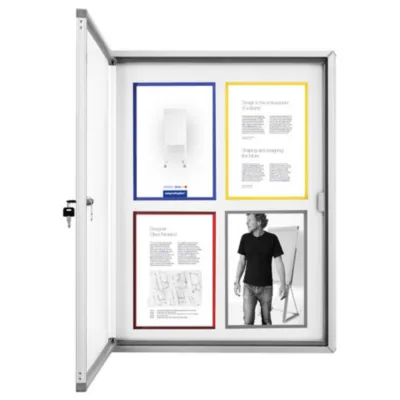 magnetoplan Schaukasten CC Außenbereich mit Sicherheitsglas, magnetisch 12x A4