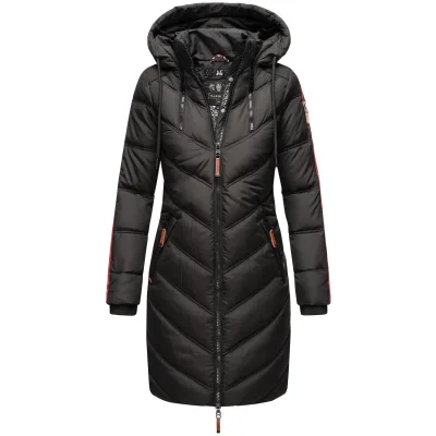 MARIKOO Damen Modischer Wintermantel Winter Steppmantel mit Kapuze Armasaa