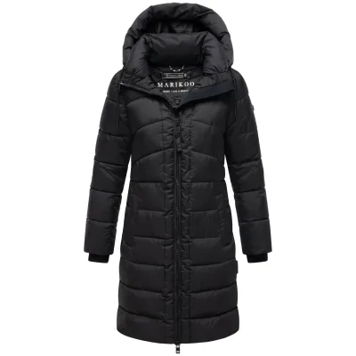 MARIKOO Damen Winter Jacke Steppmantel Parka Mantel Anorak Winterjacke warm gefüttert abnehmbarer Kapuze Kaltnäschen