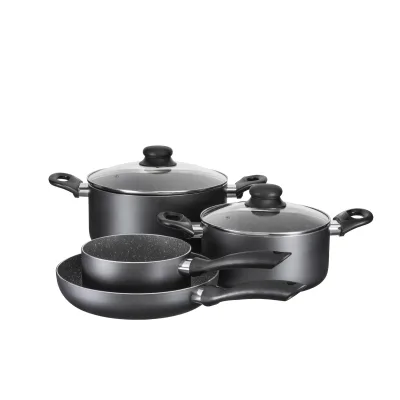 Mäser Kochtopf-Set, Aluminium Izar Schwarz