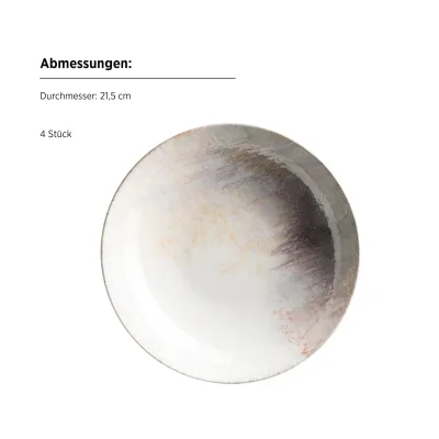 Mäser Suppentellerset Aquarellia Lila Lila, Weiß