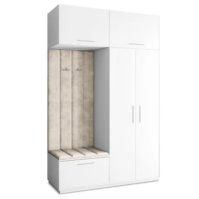 Masseno Garderobenschrank Weiß, Beige 150x240x60 cm
