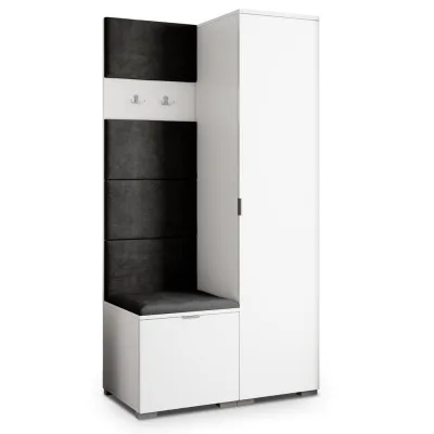 Masseno Garderobenschrank Weiß, Schwarz 95x181x51 cm