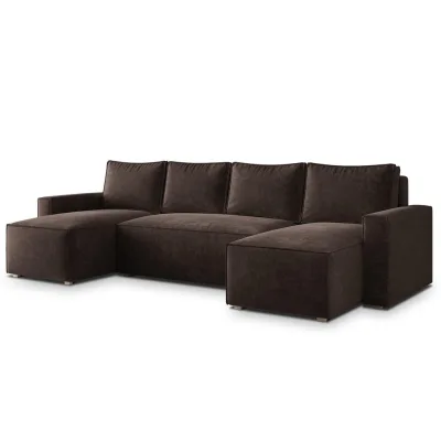Masseno Wohnlandschaft Dunkelbraun 295x85x140 cm
