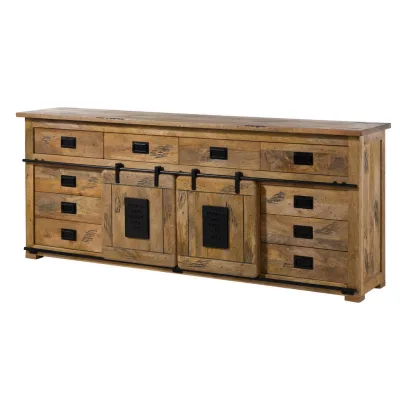 Massivmoebel24 Sideboard Natur 220x90x45 cm