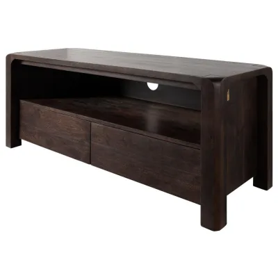 Massivmoebel24 Tv-Board Dunkelbraun 125x50x45 cm