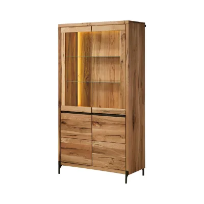 Massivmoebel24 Vitrine Natur 105x195x47 cm