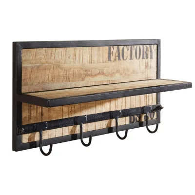 Massivmoebel24 Wandgarderobe Natur 61x31x14 cm