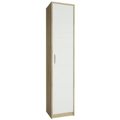 Matkam Möbel Bücherregal Sonoma Eiche, Weiß 39x180x35 cm