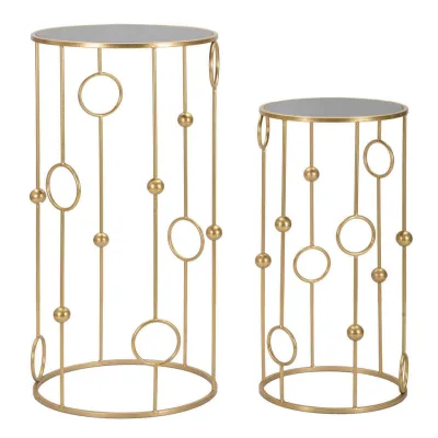 Mauro Ferretti Couchtisch Gold 50-40x100-80x50-40 cm
