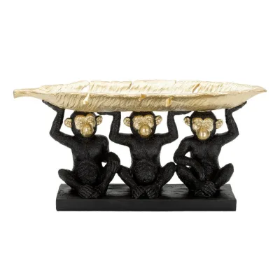 Mauro Ferretti Skulptur Schwarz, Gold 42x20x15.7 cm