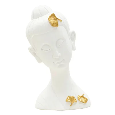 Mauro Ferretti Skulptur Weiß, Gold 21.5x35x16 cm
