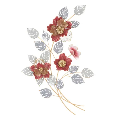 Mauro Ferretti Wanddeko Gold, Rot, Grau 68.6x98.4x7.6 cm