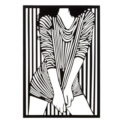Mauro Ferretti Wanddeko Schwarz 40x60x1.3 cm