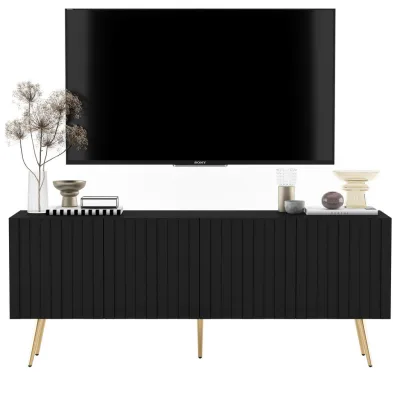 Meble Lindner Tv-Lowboard Schwarz 150x60.5x36.5 cm
