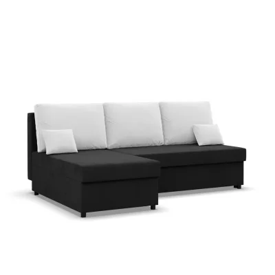 Mebligo Ecksofa Schwarz, Weiß 201x138 cm