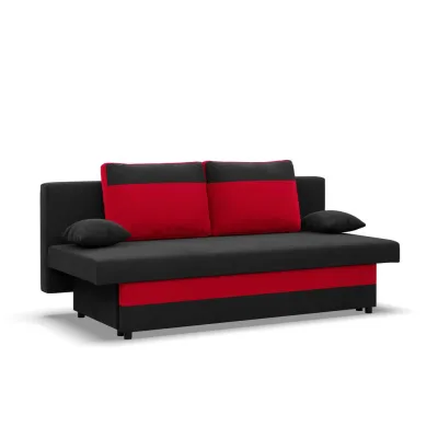 Mebligo Sofa Schwarz, Rot 86x85x191 cm