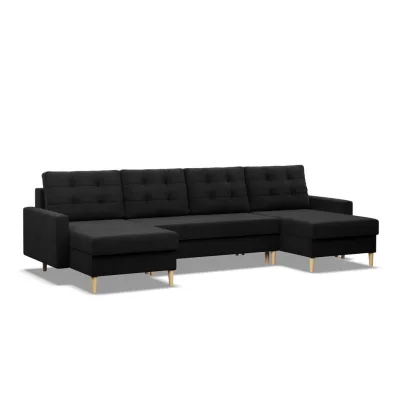 Mebligo U-Ecksofa Schwarz 294x92x140 cm