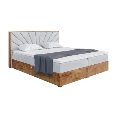 Meblini Boxspringbett Hellgrau 140x200 cm