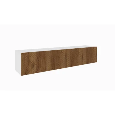 Meblini Tv-Schrank Weiß, Wildeiche 200x41x40 cm