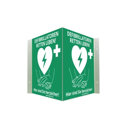 AED-Winkelschild reflektierend, innen & außen