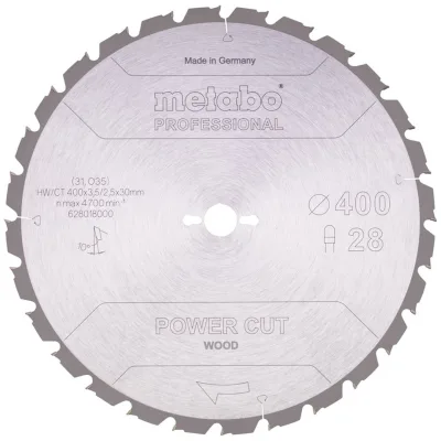 Metabo Sägeblatt power cut wood - professional, 400x30 Z28 TZ 10°