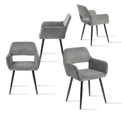 Meubles Cosy Esszimmerstühle Grau 56x78x56 cm