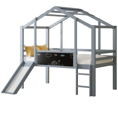 Meubliv Hochbett Grau 90x200 cm