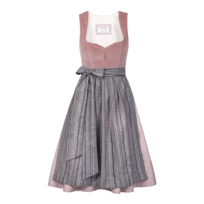 Midi Dirndl Marie Samt Altrosa
