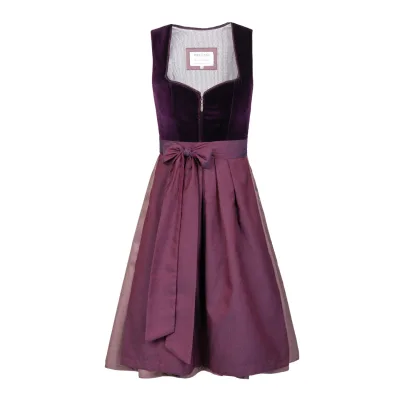Midi Dirndl Viola Samt Lila